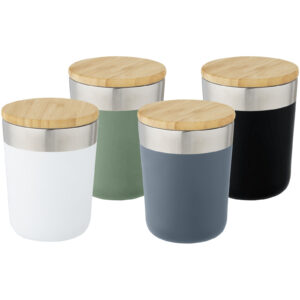 Lagan 330 ml copper vacuum insulated stainless steel tumbler with bamboo lid