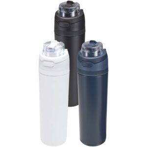 Theron 800 ml RCS recycled single wall stainless steel water bottle with dual function lid
