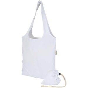 Madras Blend 140 g/m² GRS recycled foldable cotton tote bag 7L