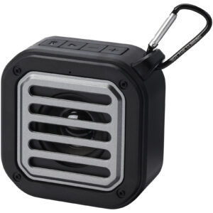 Solo 3W IPX5 RCS recycled plastic solar Bluetooth speaker with carabiner