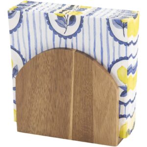 Charm acacia wood napkin holder