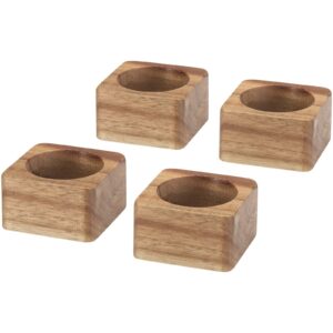 Napora acacia wood napkin ring holders